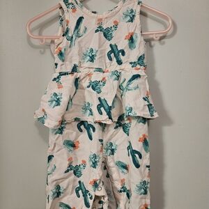 Cactus Print Sleeveless Romper